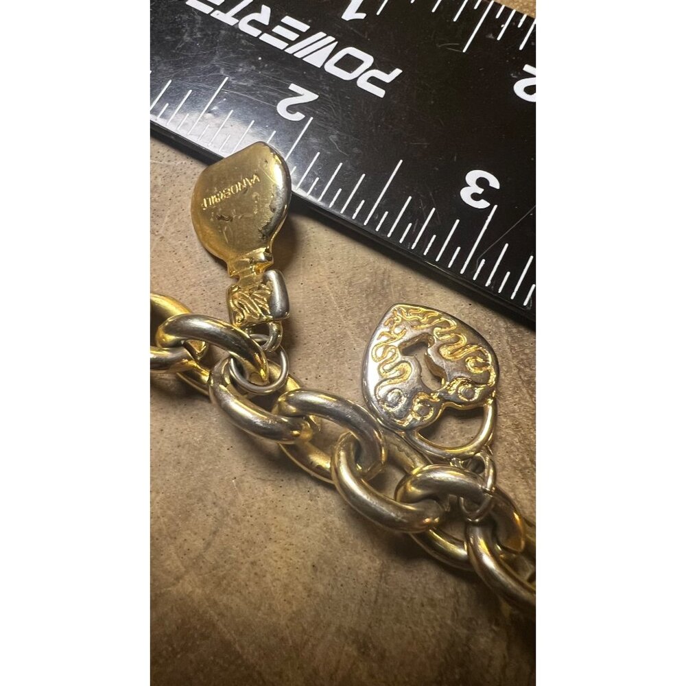 Vintage Vanderbilt Gold-Tone Charm Bracelet W/ Amber & Intricate Charms - Picture 4 of 11